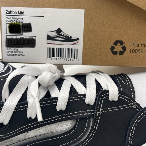 Vans Men’s Zahba Mid Black/White/Red
VN000CBSBWT Sneakers - Picture 16 of 16